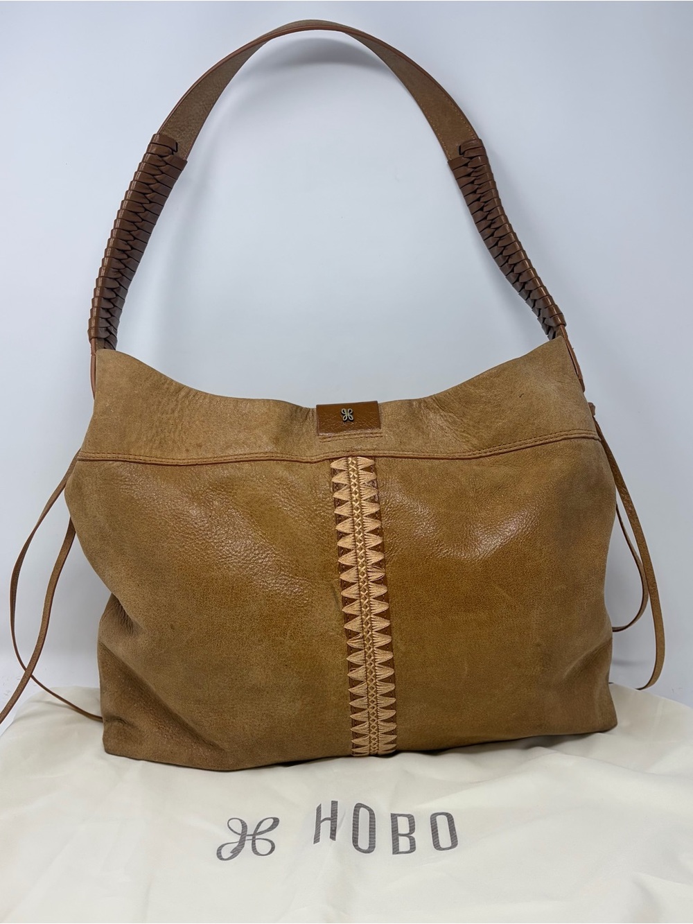 HOBO Romy Whiskey Leather Whipstitch Western Boho Shoulder Bag